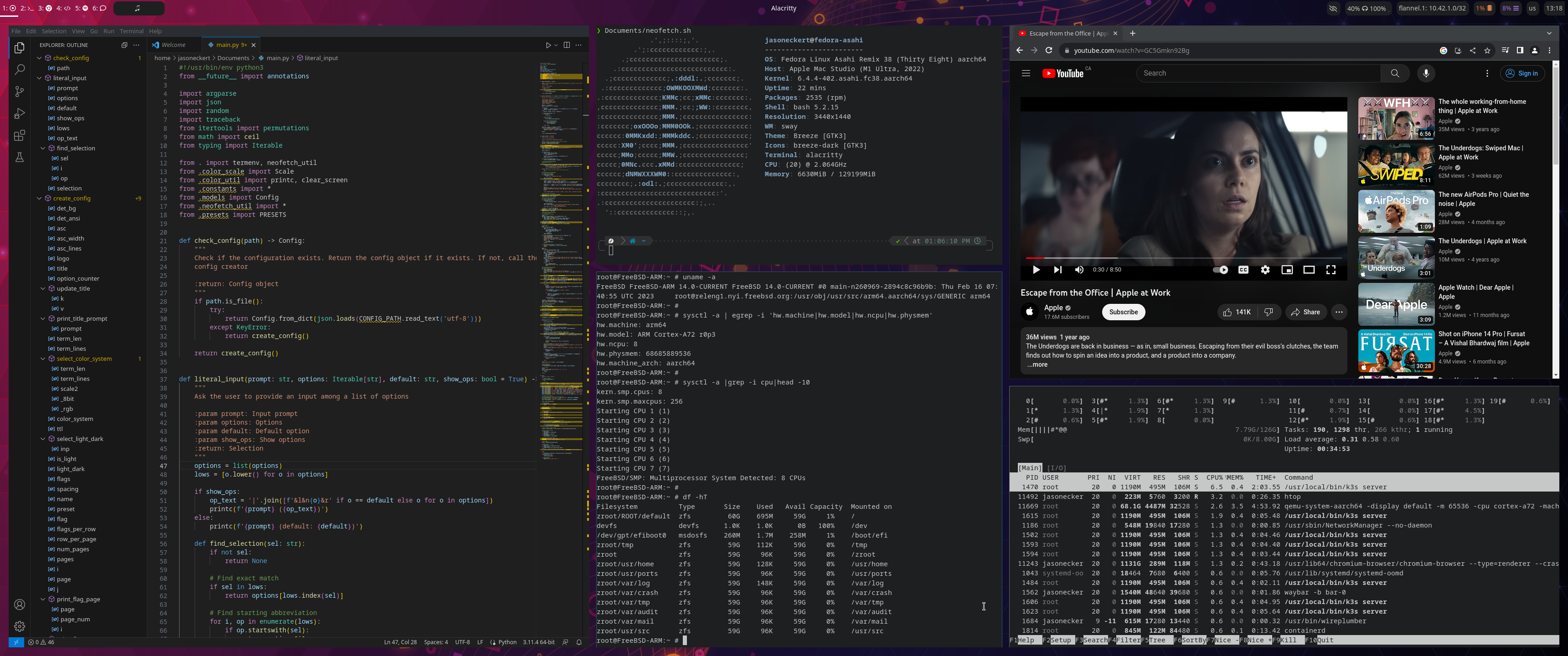 Fedora Asahi Remix Sway Desktop