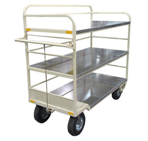 open baggage cart shelf