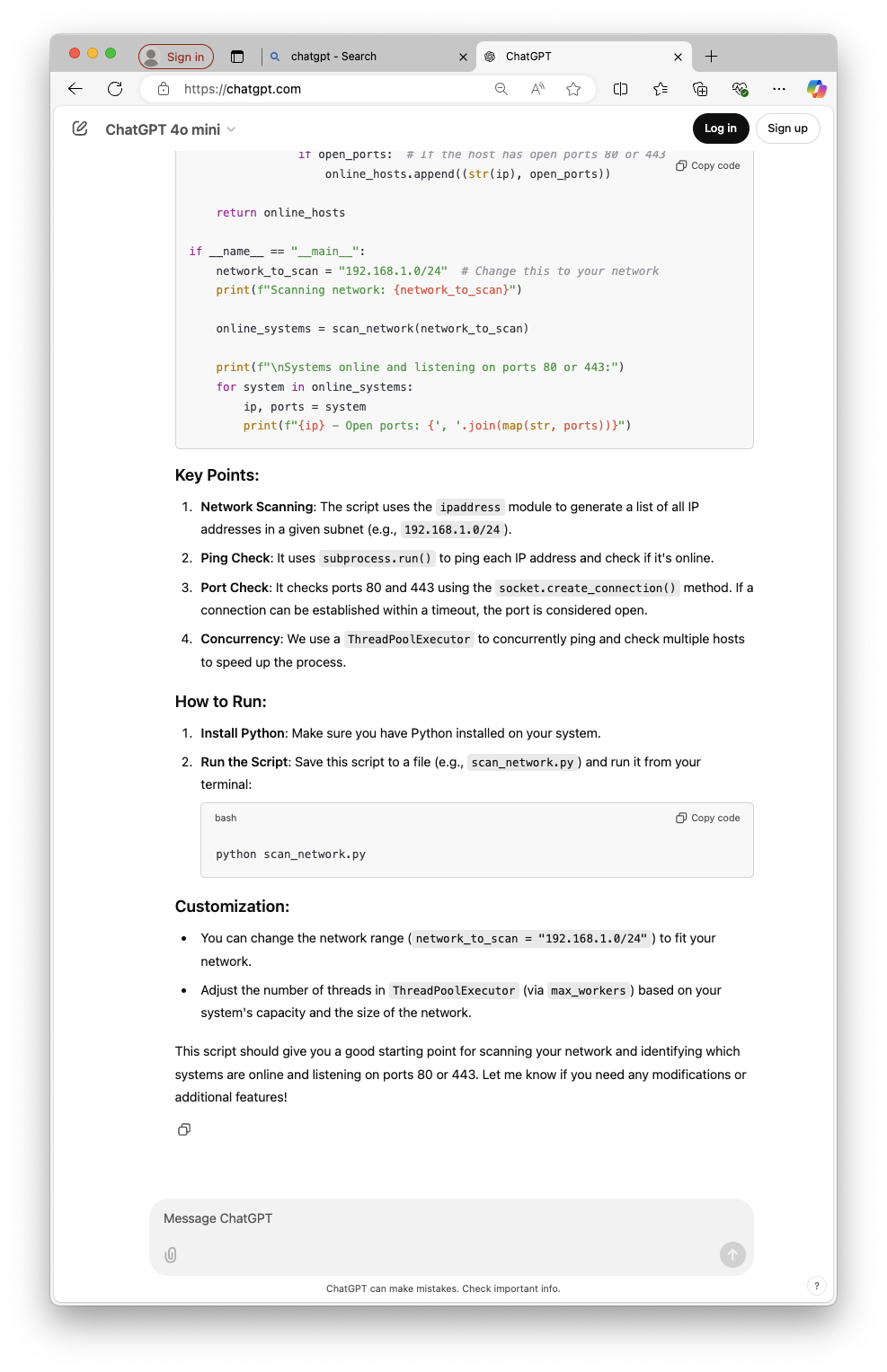 Python script summary