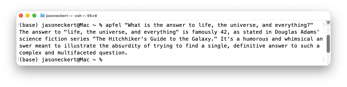 Apfel accessing local Siri LLM